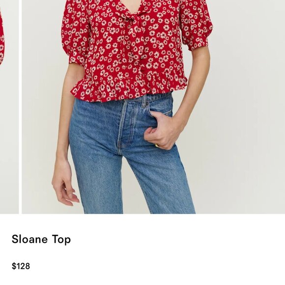 Reformation Sloane Top (NWT) Size Small 3/4 sleeve - Picture 4 of 8